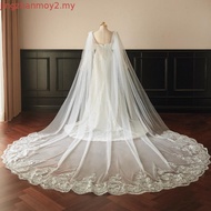 3*3M Cathedral Wedding Cape Veil Sequined Lace Shawl Bridal Shoulder Veils Tulle Long Cape Cloak Wed
