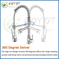 ⏠  ◵  ⌂ KOYOT 304 Stainless Steel Pull Out Kitchen Faucet for Sink Water Saving Tap