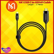 【1YrWarranty】Mcdodo USB C HDMI 4K HD Audio 2M Cable Type C to HDMI Thunderbolt3 for MacBook Samsung Huawei Mate 30 P30