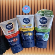 NIVEA MEN FOAM 100G ACNE OIL CLEAR / BRIGHT OIL CLEAR / ANTI-AGE โฟมล้างหน้า นีเวีย ฟอร์ เมน สำหรับผ