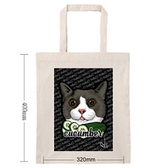 灰貓 賓士貓 貓 插畫 原創設計 環保袋 帆布袋 購物袋 手提袋 包