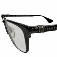 狀況極佳 ▼ CHROME HEARTS GROWLER 1 925 眼鏡，黑色和銀色，56□19-144，含近視鏡，附眼鏡盒，日本製造，總重量 37.32 克，男士。