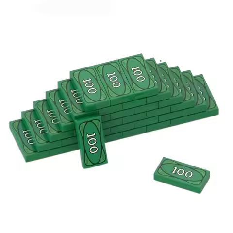 20pcs Millionaire Building Blocks Toys Dollar USD Green Small Pellet Block Accessories Money Funny K