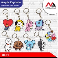 GANTUNGAN KEYCHAIN BT21 | BTS ACRYLIC KEYCHAIN | BT21 CHARACTER 2 SIDES (REVERSIBLE)