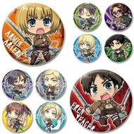 Eren Yeager Mikasa Ackerman Reiner Braun Badge Comic Anime Brooches Handmade Cute Enamel Pins for Cl
