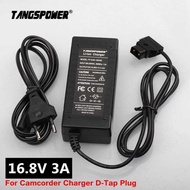 16.8V 3A D-Tap Charger for Mount / V Lock Pack Camera Battery Camcorder Power Adapter dtap Plug