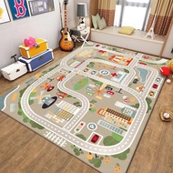 Cross-border Childrens Room Carpet City Traffic Road Lane Game Early Education Crawling Mat Crystal
