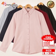 MU KEMEJA FESYEN WANITA LENGAN PANJANG / WOMEN SHIRTS / KEMEJA PLAIN DEWASA / BAJU CASUAL WANITA / K