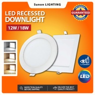 LED Downlight Square 12W 18W 20W 4” 6” 8” Recessed Downlight Ceiling Light Lampu Siling