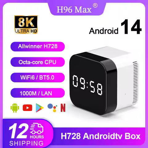 H96 MAX H728 Smart TV Box Android14 Tvbox 8K 4K@60fps 1000M/LAN Wifi6 BT5.0 Google Voice Assistant N
