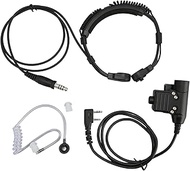 Throat Mic Earpiece Headset Kit with U94 Tactical PTT for Kenwood TK 2107 TK 3107, for UV 5R UV 5RA 