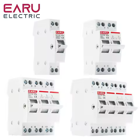 1P 2P 3P 4P 40A 63A MTS Dual Power Manual Transfer Interlock Circuit Breaker Din Rail Isolating Disc