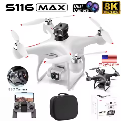 S116 MAX FPV Drone Triple Battery Dual 8K HD Cameras Optical Flow Positioning WIFI Real-Time Transmi