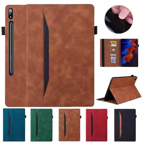 For Lenovo Tab P12 Pro Case 12.6 inch PU Leather Soft TPU Back Business Folio Cover for Xiaoxin Pad 