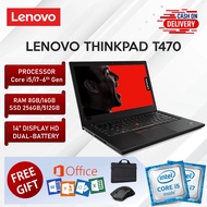 Lenovo Thinkpad T470 Laptop i5 i7 6th Gen 8GB 16GB RAM 256GB 512GB 1TB SSD 14 Inch 14 Inch Full HD S
