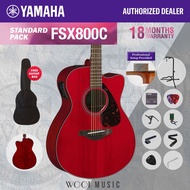 Yamaha FSX800C RR FSX Series Solid Top Acoustic Electric Guitar 40" - Ruby Red