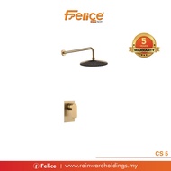 CS 5 Concealed Shower Set 5 : (ABS Shower Head + Single Lever Concealed Shower Mixer) (Matte Gold)