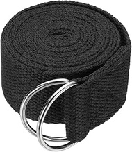 Yoga Strap for Stretching, Athletic Stretch Band 5.9ft & Black with Adjustable Metal D Ring Buckle Y