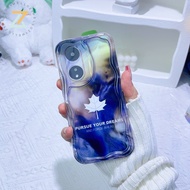 OPPO Reno 10 5G Reno 8T 5G Reno 8T 4G Reno 8Z 5G Reno 7Z 5G Reno 8 5G Reno 8 4G Reno 7 4G Reno 6 5G Reno 5 Reno 4F Literary Style Starry Sky Maple Leaf Silicone Phone Case