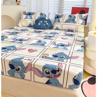 Cartoon Stitch Bed Sheet Cover Cute Anime Disney Bedsheet for Kid Micky Mouse Bedspread Mattress Protector Pillowcase Single Queen King Size