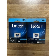 MicroSD Lexar memory card 32GB/ 64GB/128GB class 10 UHS-I - speed 100MB/s, with Adapter, used for ca