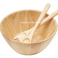 RUBBER WOOD SALAD SET DIA 12" x H 5" +FS l BOWL 12" x 5" + FS