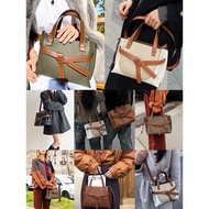 LOEWE Gate Leather Handbag Stylish Design Block Color Style /