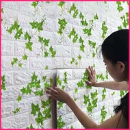 Wallpaper dinding 3D Sticker Foam WallSticker 3D Foam batu bata Daun
