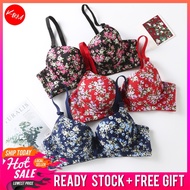 KM Women Size 36-42 Flower With Under Wired Daily Bra Baju Dalam Wanita Bra [L9374]