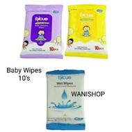 Wanieshop Baby Wet Wipes Tissue Skincare Excue 10pcs (Tisu Basah Baby)