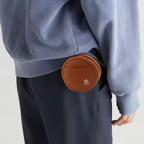 Durable Leather Golf Waist Bag Tee Holder 4 Balls Capacity Golf Storage Case Portable Round Golf Bal