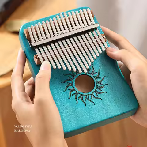 Hluru Kalimba 21 Keys Full Wood Maple 17 Keys Kalimba with Sound Hole Mbira For Beginner Musical Ins