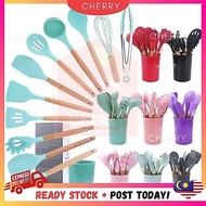 🍒CHERRY🍒12pcs Cooking Tools Kitchen Cookware Set Silicone Utensil Spatula Utensils  penyeduk masak S