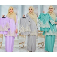 BAJU KEBAYA MODEN KURUNG LACE LILAC LIGHT GREY MINT GREEN PEACH BAJU RAYA 2024 BAJU KURUNG SEDONDON IBU ANAK DARISSAR MC