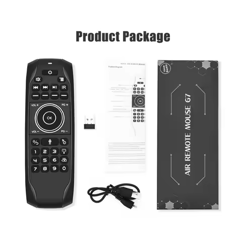 G7V PRO Backlit Gyroscope 2.4G Wireless Voice Air Mouse Russian English Keyboard Smart Remote Contro