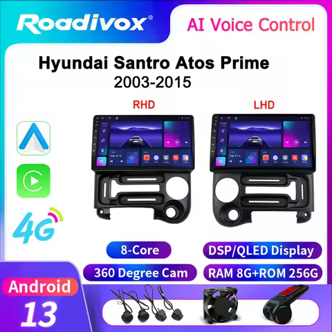 roadivox Android car radio for Hyundai Santro Atos Prime 2003 2015 stereo Navigation video Multimedi