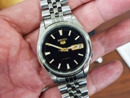 นาฬิกา Seiko Men's Watch Automatic 7S26 datejust Style Black dial see through case back