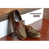 825 Arcobareno​ Boat Shoes​ Khaki+Caramel รองเท้า ผู้ชาย งานหนัง Italy แท้ HandMade สุดคลาสสิค