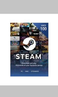 Steam儲值卡 $100HKD