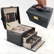Portable Jewelry Box Jewelry Box Storage Three-Layer Drawer pu Jewelry Box Jewelry Box Jewelry Box