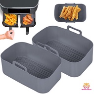 2pcs Air Fryer Silicone Tray Rectangle Oven Baking Tray Basket Reusable Liner Insert Dish For Ninja 