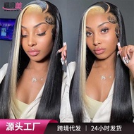 European American 13x4 Real Hair Natural Color Highlighting 613#前蕾丝假发头套 Hair wig