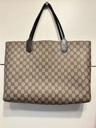 GUCCI 雙面可翻轉托特包 內裡黑色 皮革手把