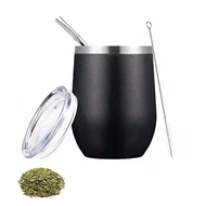 Set Yerba Mate Gourd Mesti Ada Dinding Dua Dinding Cawan Teh Mate Keluli Tahan Karat Dan Set Bombill