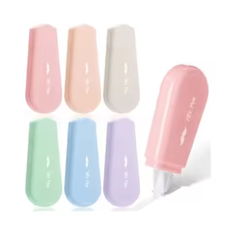 Aesthetic Correction Tape, 0.2" x 197",,Pastel Colors Cute Correction Tape