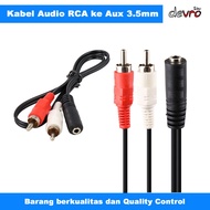 3.5mm Female to RCA Male Aux Cable - Male to Female RCA Cable - Audio Cable