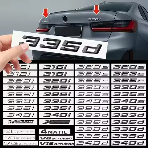 3D Xdrive Logo 320i 318i 318d 330i 330d 335d 335i 340i 320e 330e 320d Emblem Letters Car Trunk Badge