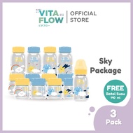 Vitaflow Sky Package: Buy 1 140ml Breast Milk Bottle + 1 60ml Breast Milk Bottle Get Free 1 140ml Mi