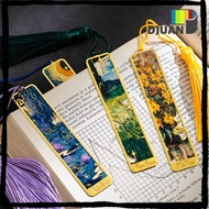 DUOJUAN Reading Book Clip, Hollow Sunflower Lotus Metal Bookmark, Multifunctional Oil Painting Metal