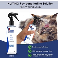 HUIYING Povidone Iodine Solution for Pets Wound Spray 200ml - Spray Luka Kucing Dog Rabbit